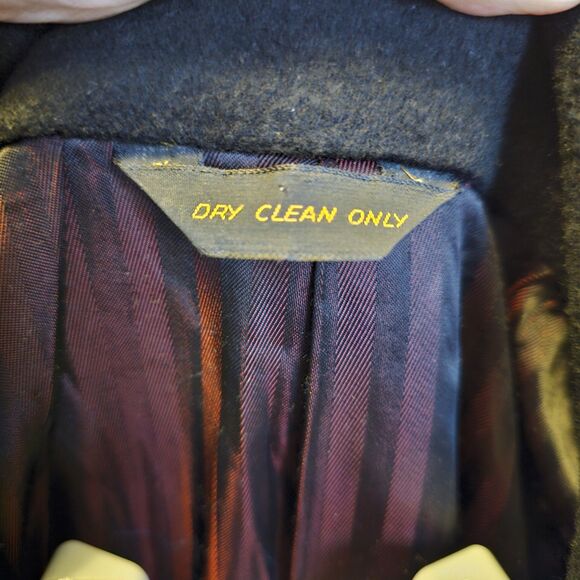 Vintage 80s 90s Cashmere Overcoat Monte Cristo Mens XL USA Black Long Trench Mob - Picture 8 of 12